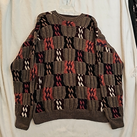 Vintage Other - Men's XL Jas. McLeith Sweater patchwork colorblock